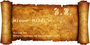 Wieser Milán névjegykártya