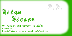 milan wieser business card